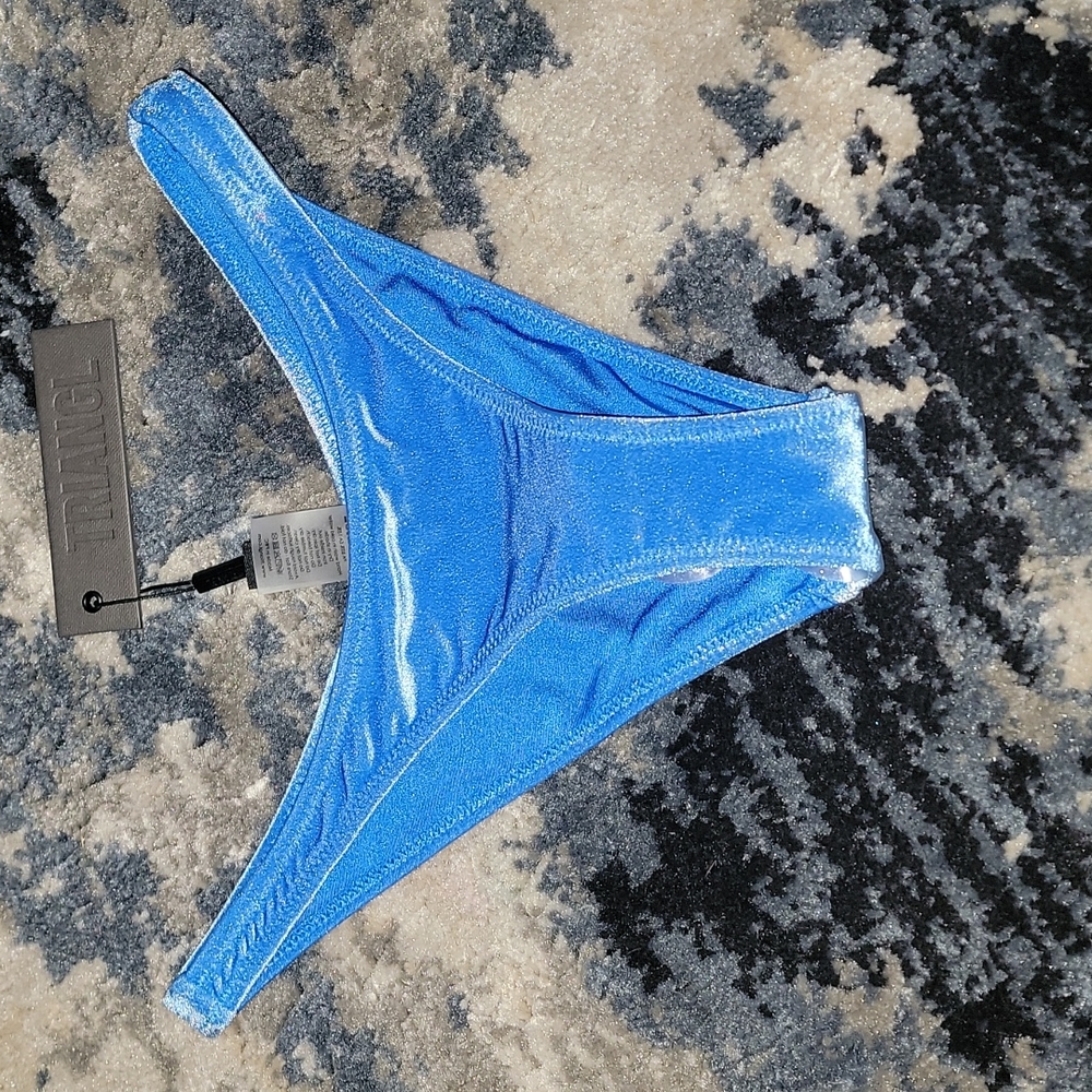 Blue velvet cheeky coverage Bathing suit bottoms